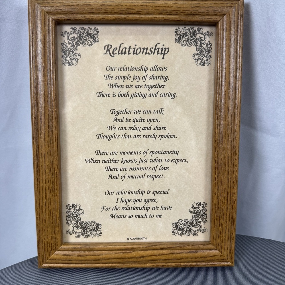 Vintage Framed Relationship Poem